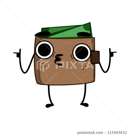 wallet purse character cartoon vector illustration 115403632