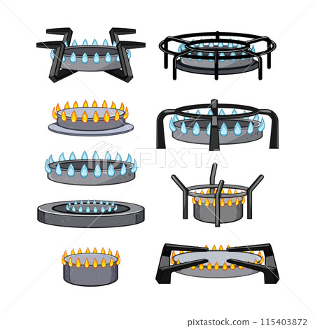 stove burner set cartoon vector illustration 115403872