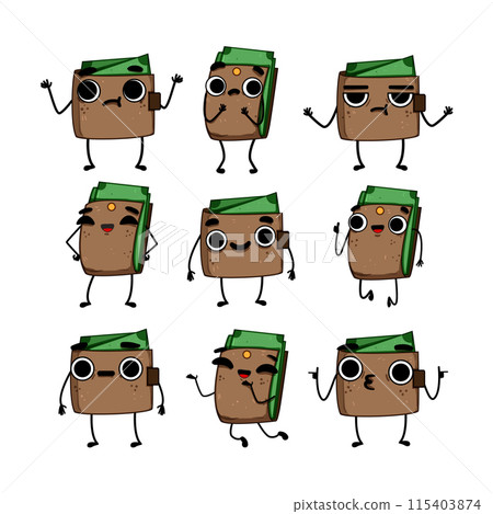 purse character set cartoon vector illustration purse character set cartoon vector illustration 115403874