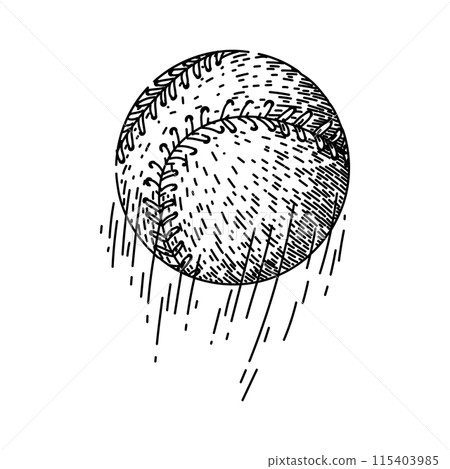 equipment baseball ball sketch hand drawn vector equipment baseball ball sketch hand drawn vector 115403985