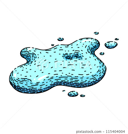 spill water puddle sketch hand drawn vector 115404004