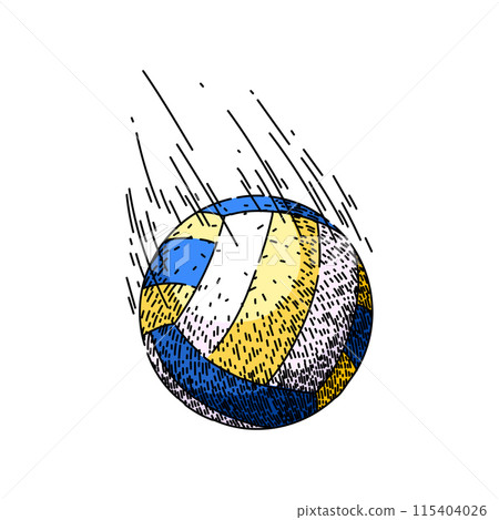 beach volleyball ball sketch hand drawn vector 115404026
