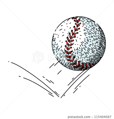 isolated baseball ball sketch hand drawn vector 115404087