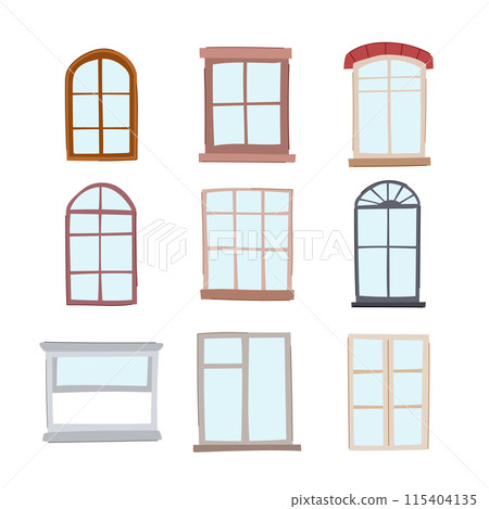 window frame set cartoon vector illustration window frame set cartoon vector illustration 115404135