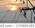 Sunset and electric wire 115404184