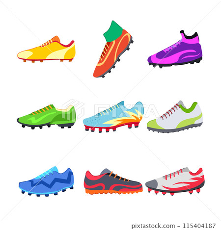 soccer boots set cartoon vector illustration soccer boots set cartoon vector illustration 115404187
