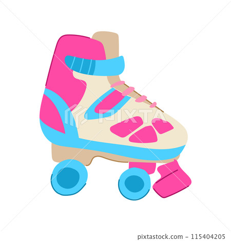 retro roller skate cartoon vector illustration 115404205