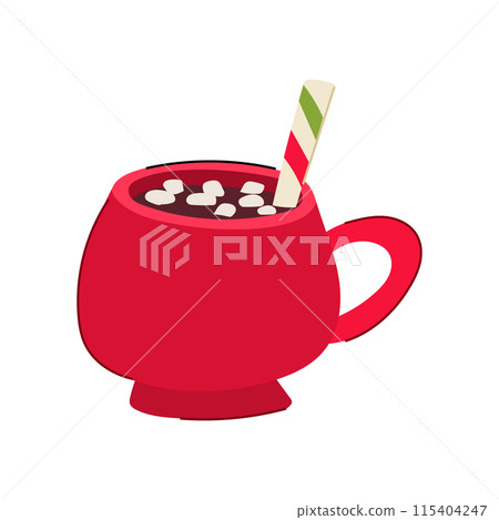 chocolate marshmallow cup cartoon vector illustration 115404247
