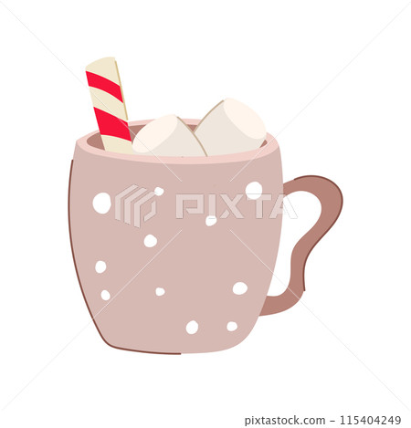 cocoa marshmallow cup cartoon vector illustration 115404249