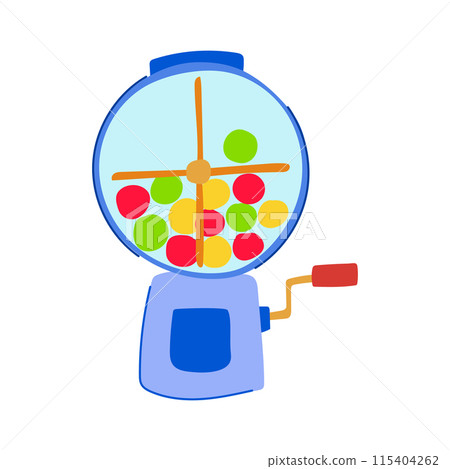 bingo lotto ball machine cartoon vector illustration 115404262