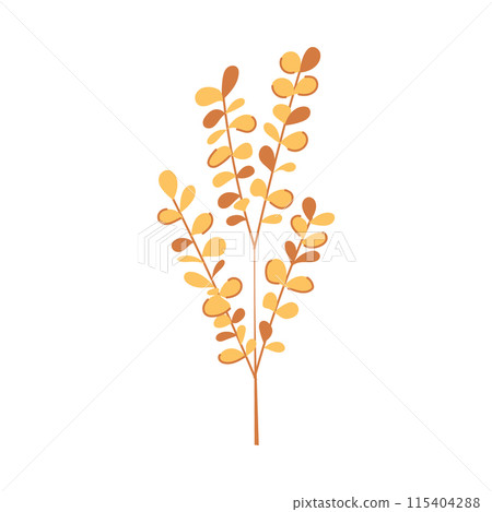 abstract gold leaves cartoon vector illustration 115404288