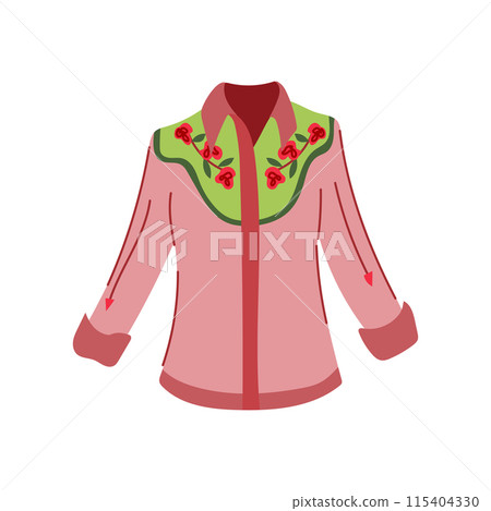 western cowgirl shirt cartoon vector illustration 115404330