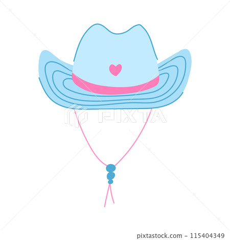 country cowgirl hat cartoon vector illustration 115404349