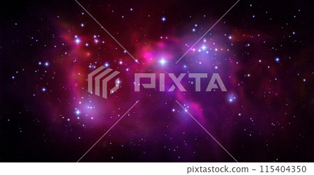 Space vector background with realistic nebula and shining stars. Magic colorful galaxy with stardust 115404350