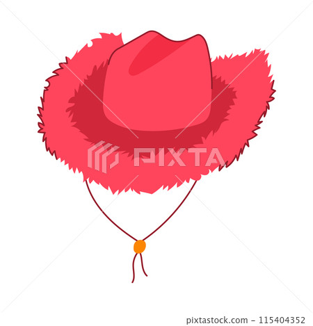 disco cowgirl hat cartoon vector illustration 115404352