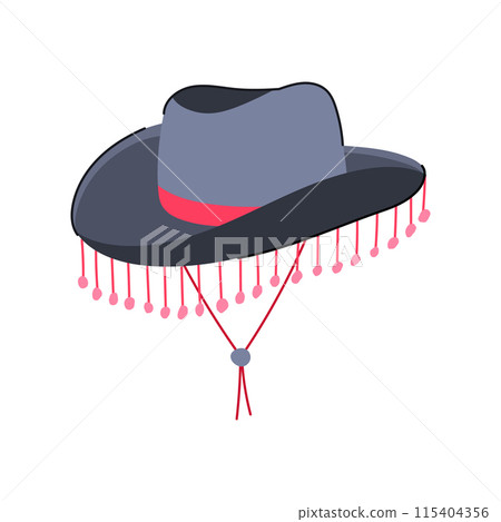 western cowgirl hat cartoon vector illustration 115404356
