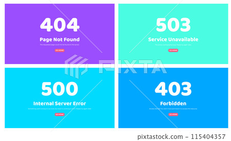 Web error pages layout vector design 115404357