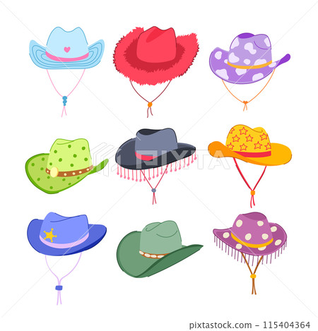 cowgirl hat set cartoon vector illustration cowgirl hat set cartoon vector illustration 115404364