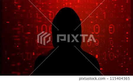 Digital Binary Code on Dark Red Background. Hacking Digital Binary Code on Dark Red Background. Hacking 115404365