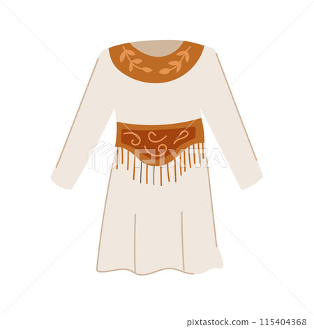 west cowgirl dress cartoon vector illustration 115404368