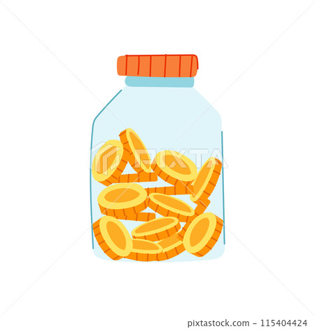 moneybox coin jar cartoon vector illustration 115404424