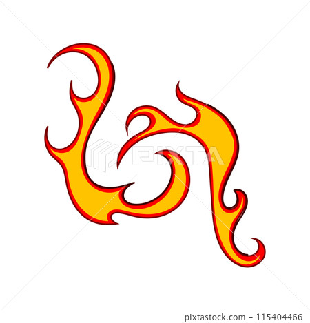 motorcycle flame decal cartoon vector illustration 115404466