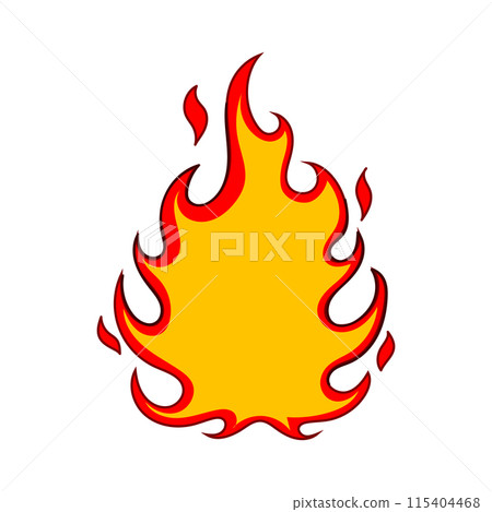 fire flame decal cartoon vector illustration 115404468
