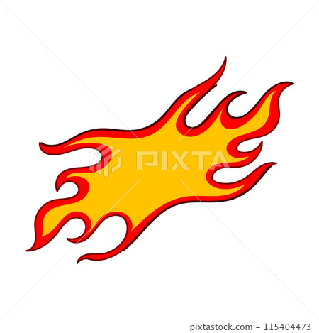 tattoo flame decal cartoon vector illustration 115404473