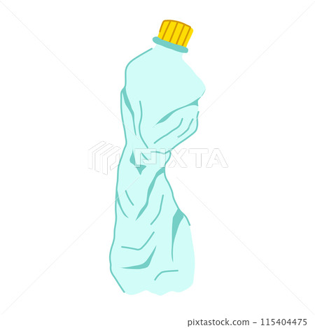 squashed crumpled plastic bottle cartoon vector illustration 115404475