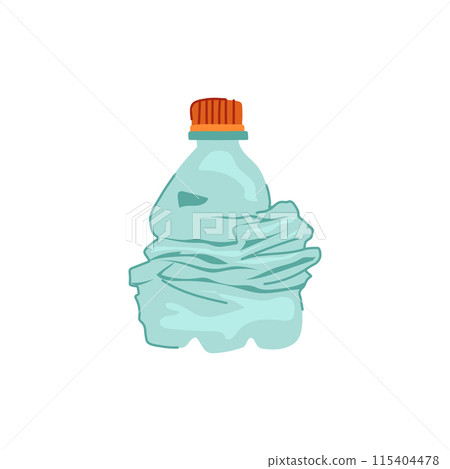garbage crumpled plastic bottle cartoon vector illustration 115404478