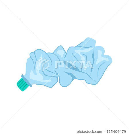 empty crumpled plastic bottle cartoon vector illustration 115404479
