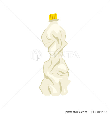 water crumpled plastic bottle cartoon vector illustration 115404483