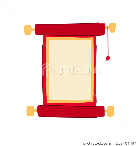 year chinese scroll cartoon vector illustration year chinese scroll cartoon vector illustration 115404494