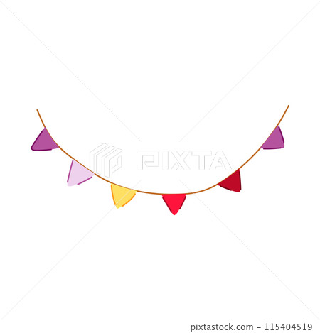 bunting birthday flags cartoon vector illustration 115404519