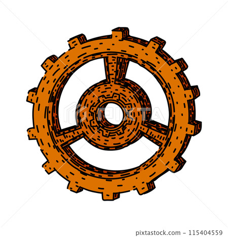 steam gears steampunk sketch hand drawn vector - Stock Illustration ...