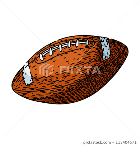 rugby american football ball sketch hand drawn vector 115404571