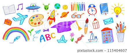 Education child drawings and doodles 115404607