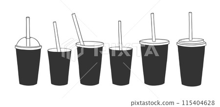 Disposable coffee and tea paper and plastic cups 115404628