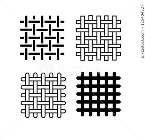 Textile fabric icons. Textile symbol. Interlacing of fibers. Vector Textile fabric icons. Textile symbol. Interlacing of fibers. Vector 115404827