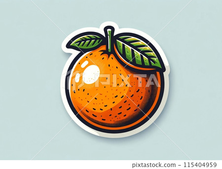 Illustration on the theme, whole orange sticker Illustration on the theme, whole orange sticker 115404959