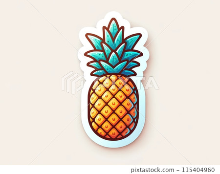 Illustration on the theme, pineapple sticker Illustration on the theme, pineapple sticker 115404960