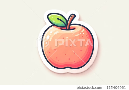 Illustration on the theme, ripe apple sticker 115404961
