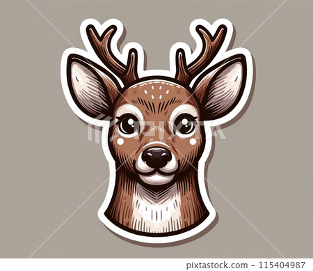 Illustration on the theme, deer sticker 115404987