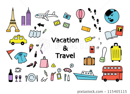 Simple travel illustration set_03 Simple travel illustration set_03 115405115