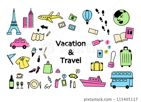 Simple travel illustration set_01 115405117