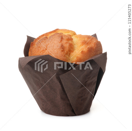 Muffin in brown parchment paper 115405273