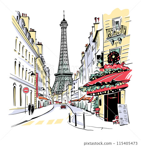 Eiffel Tower in Paris, France 115405473