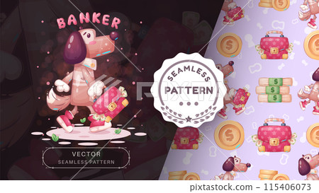 Cartoon character animal dog banker Cartoon character animal dog banker 115406073