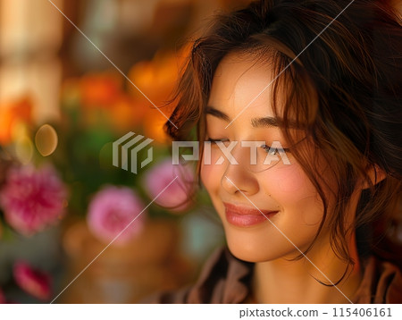 Smiling Women in Relaxed Indoor Settings Smiling Women in Relaxed Indoor Settings 115406161