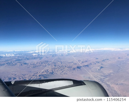 beautiful view from the window of the plane beautiful view from the window of the plane 115406254